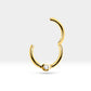 Amerikan Mıhlama Pırlantalı Halka Piercing, 10 MM , 1.2 MM, 14K Sarı-Beyaz-Kırmızı Altın | LC00033D