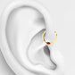 Markiz Yakutlu Halka Piercing, 10-12 MM , 1.2 MM, 14K Sarı-Beyaz-Kırmızı Altın | LC00028R