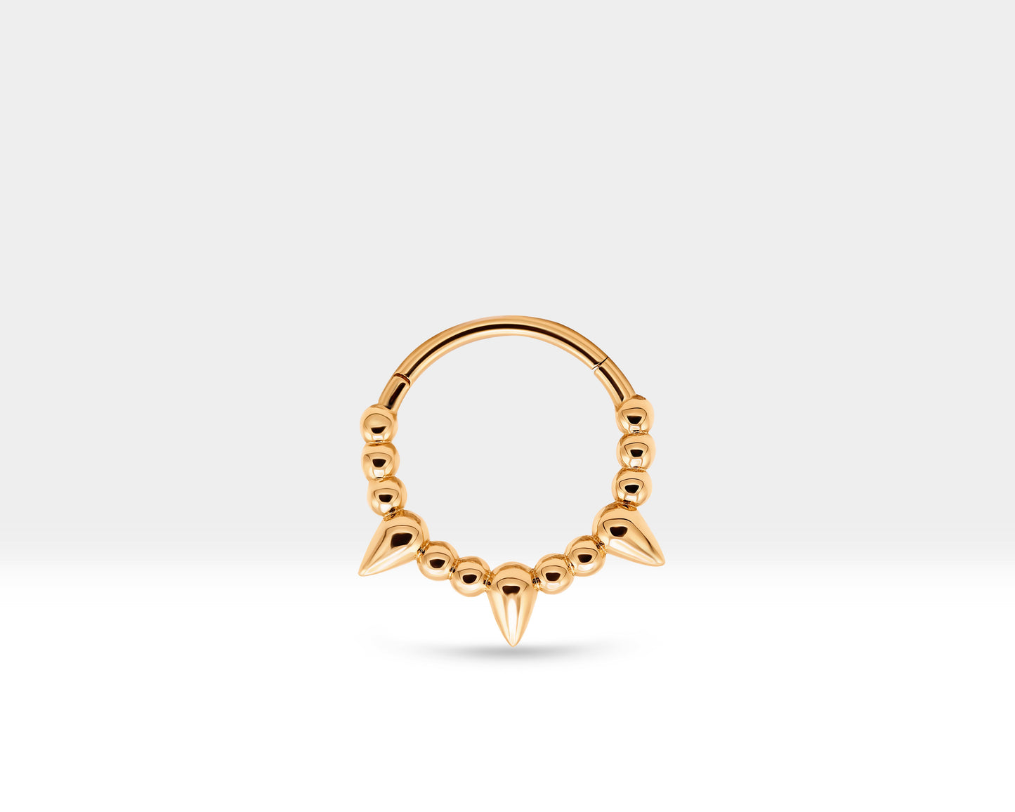 Çivili Halka Piercing, 15 MM , 1.2 MM, 14K Sarı-Beyaz-Kırmızı Altın | LC00052-2