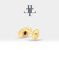 Safirli Göz ve Pırlantalı Piercing, 8 MM , 1.2 MM, 14K Sarı-Beyaz-Kırmızı Altın | LP00013S