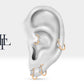 Baget Pırlanta Halka Piercing Küpe, 12 MM , 1.2 MM, 14K Sarı-Beyaz-Kırmızı Altın | LE00002D