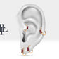 Baget Yakut Halka Piercing Küpe, 12 MM , 1.2 MM, 14K Sarı-Beyaz-Kırmızı Altın | LE00002R