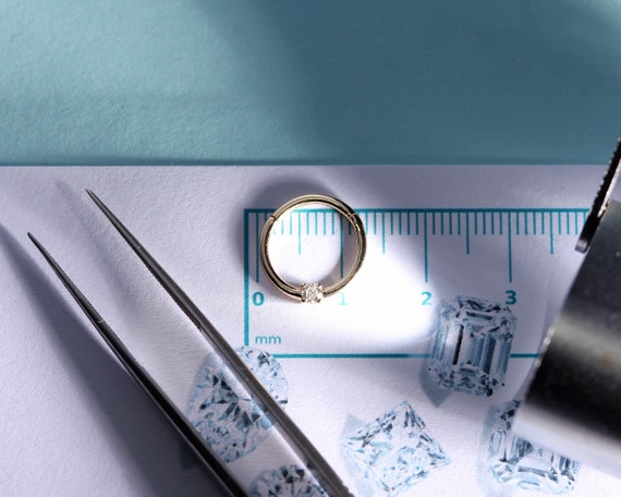 Pırlanta Halka Piercing, 10-12 MM , 1.2 MM, 14K Sarı-Beyaz-Kırmızı Altın | LC00032D