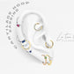 Yaprak Motifli Safirli Halka Piercing, 12 MM, 1.2 MM, 14K Sarı-Beyaz-Kırmızı Altın | LC00004S