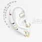 Yaprak Motifli Yakutlu Halka Piercing, 12 MM , 1.2 MM, 14K Sarı-Beyaz-Kırmızı Altın | LC00003R
