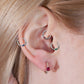 Baget Zümrütlü Halka Piercing, 10-12 MM , 1.2 MM, 14K Sarı-Beyaz-Kırmızı Altın | LC00016E