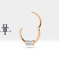Baget Pırlantalı Halka Piercing, 12 MM , 1.2 MM, 14K Sarı-Beyaz-Kırmızı Altın | LC00008D