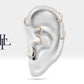 Baget Pırlantalı Halka Piercing, 12 MM , 1.2 MM, 14K Sarı-Beyaz-Kırmızı Altın | LC00008D