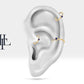 Safirli Halka Piercing Küpe, 12 MM , 1.2 MM, 14K Sarı-Beyaz-Kırmızı Altın | LE00001S
