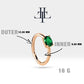 Oval Zümrüt Halka Piercing Küpe, 12 MM , 1.2 MM, 14K Sarı-Beyaz-Kırmızı Altın | LE00007E