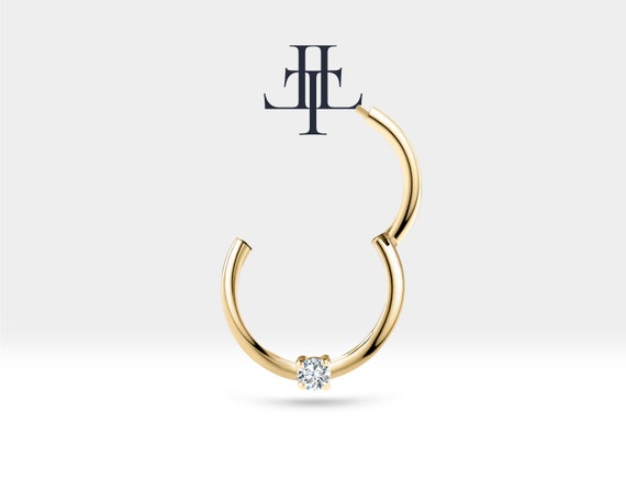 Pırlanta Halka Piercing, 10-12 MM , 1.2 MM, 14K Sarı-Beyaz-Kırmızı Altın | LC00032D