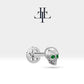 Yeşil Garnetlı Kuru Kafa Piercing, 8 MM , 1.2 MM, 14K Sarı-Beyaz-Kırmızı Altın | LP00011G