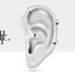 Oval Zümrüt Halka Piercing Küpe, 12 MM , 1.2 MM, 14K Sarı-Beyaz-Kırmızı Altın | LE00007E