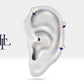 Oval Safir Halka Piercing Küpe, 12 MM , 1.2 MM, 14K Sarı-Beyaz-Kırmızı Altın | LE00007S