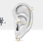 Pırlanta Yıldız Halka Piercing Küpe, 12 MM , 1.2 MM, 14K Sarı-Beyaz-Kırmızı Altın | LE00031D