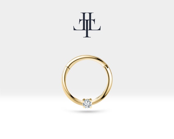 Pırlanta Halka Piercing, 10-12 MM , 1.2 MM, 14K Sarı-Beyaz-Kırmızı Altın | LC00032D