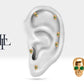 Yeşil Garnetlı Kuru Kafa Piercing, 8 MM , 1.2 MM, 14K Sarı-Beyaz-Kırmızı Altın | LP00011G