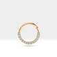 Dizi Pırlantalı Halka Piercing, 10-12 MM , 1.2 MM, 14K Sarı-Beyaz-Kırmızı Altın | LC00002D