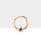 Yıldız Safirli Halka Piercing, 10 MM , 1.2 MM, 14K Sarı-Beyaz-Kırmızı Altın | LC00019S