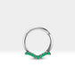 Martı Yeşil Garnet Halka Piercing, 12 MM , 1.2 MM, 14K Sarı-Beyaz-Kırmızı Altın | LC00029G