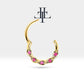 Bademli Yakutlu Halka Piercing, 10 MM , 1.0 MM, 14K Sarı-Beyaz-Kırmızı Altın | LC00031R