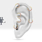 Bademli Yakutlu Halka Piercing, 10 MM , 1.0 MM, 14K Sarı-Beyaz-Kırmızı Altın | LC00031R