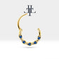 Bademli Safirli Halka Piercing, 10 MM , 1.0 MM, 14K Sarı-Beyaz-Kırmızı Altın | LC00031S