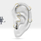 Bademli Safirli Halka Piercing, 10 MM , 1.0 MM, 14K Sarı-Beyaz-Kırmızı Altın | LC00031S