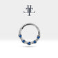 Bademli Safirli Halka Piercing, 10 MM , 1.0 MM, 14K Sarı-Beyaz-Kırmızı Altın | LC00031S