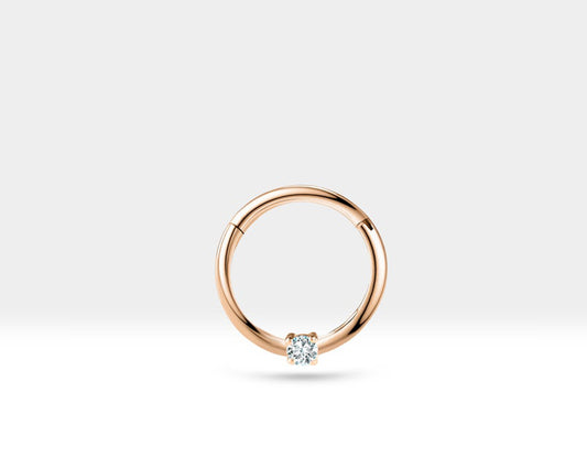 Pırlanta Halka Piercing, 10-12 MM , 1.2 MM, 14K Sarı-Beyaz-Kırmızı Altın | LC00032D