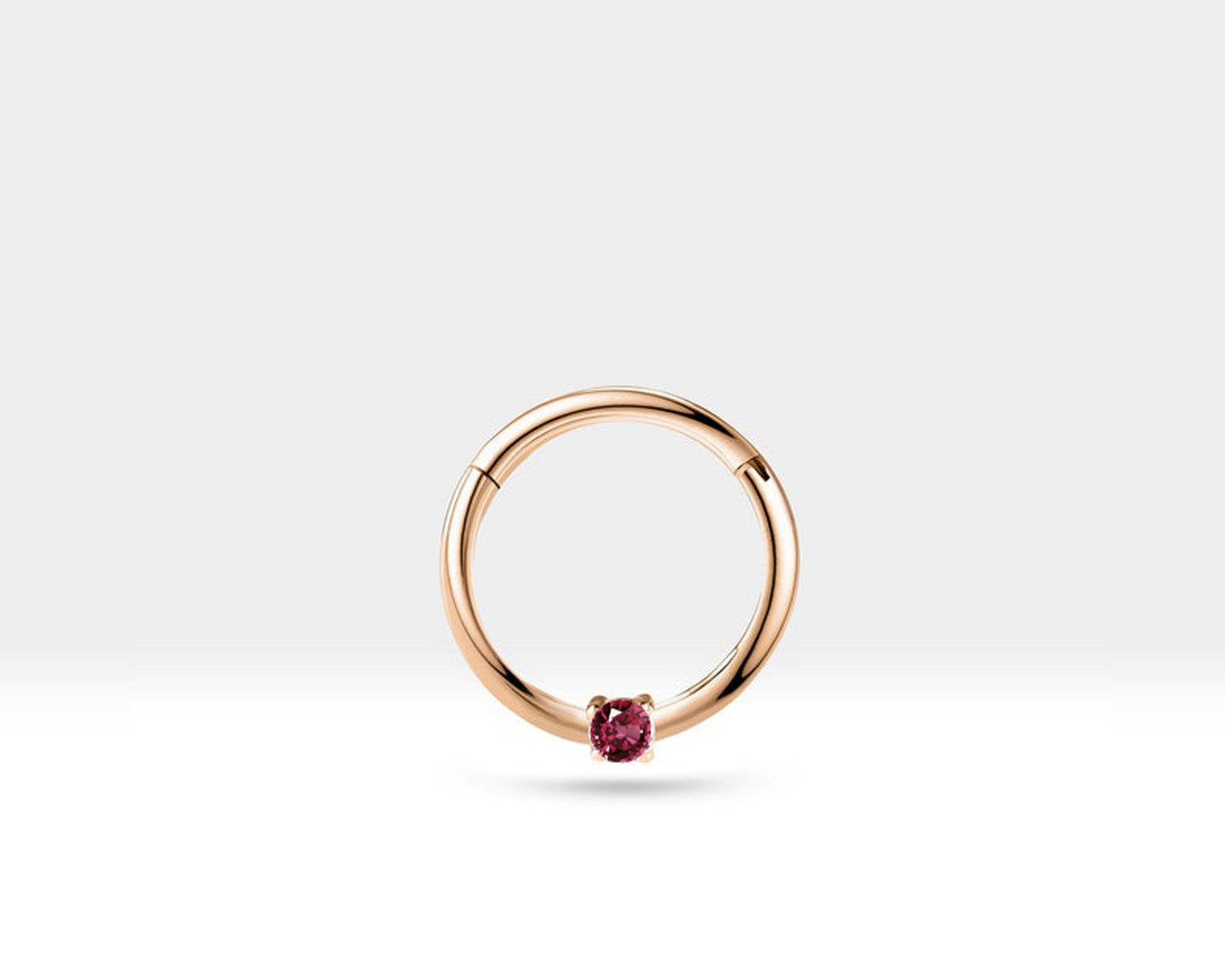 Yakut Halka Piercing, 10-12 MM , 1.2 MM, 14K Sarı-Beyaz-Kırmızı Altın | LC00032R