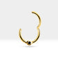 Amerikan Mıhlama Siyah Pırlantalı Halka Piercing, 10 MM , 1.2 MM, 14K Sarı-Beyaz-Kırmızı Altın | LC00033B
