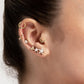 Amerikan Mıhlama Siyah Pırlantalı Halka Piercing, 10 MM , 1.2 MM, 14K Sarı-Beyaz-Kırmızı Altın | LC00033B