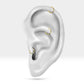 Amerikan Mıhlama Safir Halka Piercing, 10 MM , 1.2 MM, 14K Sarı-Beyaz-Kırmızı Altın | LC00033S