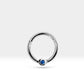 Amerikan Mıhlama Safir Halka Piercing, 10 MM , 1.2 MM, 14K Sarı-Beyaz-Kırmızı Altın | LC00033S