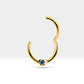 Amerikan Mıhlama Safir Halka Piercing, 10 MM , 1.2 MM, 14K Sarı-Beyaz-Kırmızı Altın | LC00033S