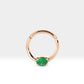 Oval Zümrütlü Halka Piercing, 10-12 MM , 1.2 MM, 14K Sarı-Beyaz-Kırmızı Altın | LC00035E