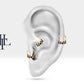 Dağınık Siyah Pırlanta Halka Piercing, 10-12 MM , 1.2 MM, 14K Sarı-Beyaz-Kırmızı Altın | LC00001B