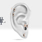Minik Hilal Siyah Pırlantalı Piercing, 8 MM , 1.2 MM, 14K Sarı-Beyaz-Kırmızı Altın | LP00015B