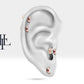 Minik Hilal Yakutlu Piercing, 8 MM , 1.2 MM, 14K Sarı-Beyaz-Kırmızı Altın | LP00015R