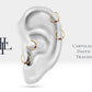 Baget Yakutlu Halka Piercing, 10-12 MM , 1.2 MM, 14K Sarı-Beyaz-Kırmızı Altın | LC00016R