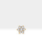 Köşeli Çiçek Pırlantalı Piercing, 8 MM , 1.2 MM, 14K Sarı-Beyaz-Kırmızı Altın | LP00004D