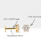 Köşeli Çiçek Pırlantalı Piercing, 8 MM , 1.2 MM, 14K Sarı-Beyaz-Kırmızı Altın | LP00004D