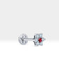Köşeli Çiçek Pırlanta ve Yakutlu Piercing, 8 MM , 1.2 MM, 14K Sarı-Beyaz-Kırmızı Altın | LP00004DR