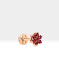 Köşeli Çiçek Yakutlu Piercing, 8 MM , 1.2 MM, 14K Sarı-Beyaz-Kırmızı Altın | LP00004R