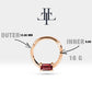 Baget Yakutlu Halka Piercing, 12 MM , 1.2 MM, 14K Sarı-Beyaz-Kırmızı Altın | LC00008R