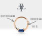 Baget Safirli Halka Piercing, 12 MM , 1.2 MM, 14K Sarı-Beyaz-Kırmızı Altın | LC00008S