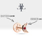 Minik Hilal Yakutlu Piercing, 8 MM , 1.2 MM, 14K Sarı-Beyaz-Kırmızı Altın | LP00015R