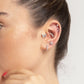 Minik Hilal Yakutlu Piercing, 8 MM , 1.2 MM, 14K Sarı-Beyaz-Kırmızı Altın | LP00015R
