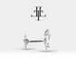 Pırlantalı Kelebek Piercing, 8 MM , 1.2 MM, 14K Sarı-Beyaz-Kırmızı Altın | LP00006D